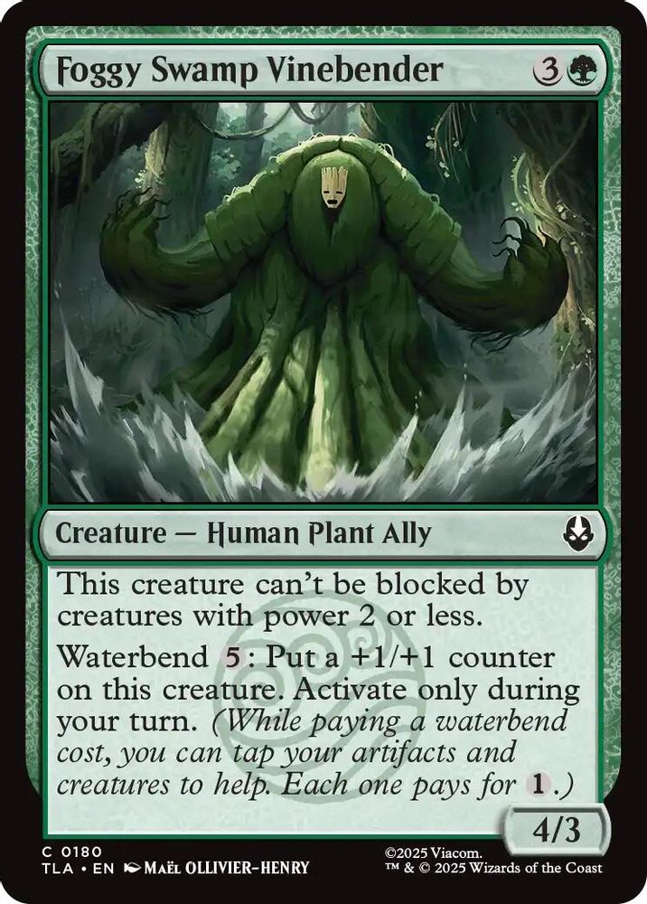 2025 Magic: The Gathering: Avatar: The Last Airbender (TLA) - Foggy Swamp Vinebender (#180, Common)