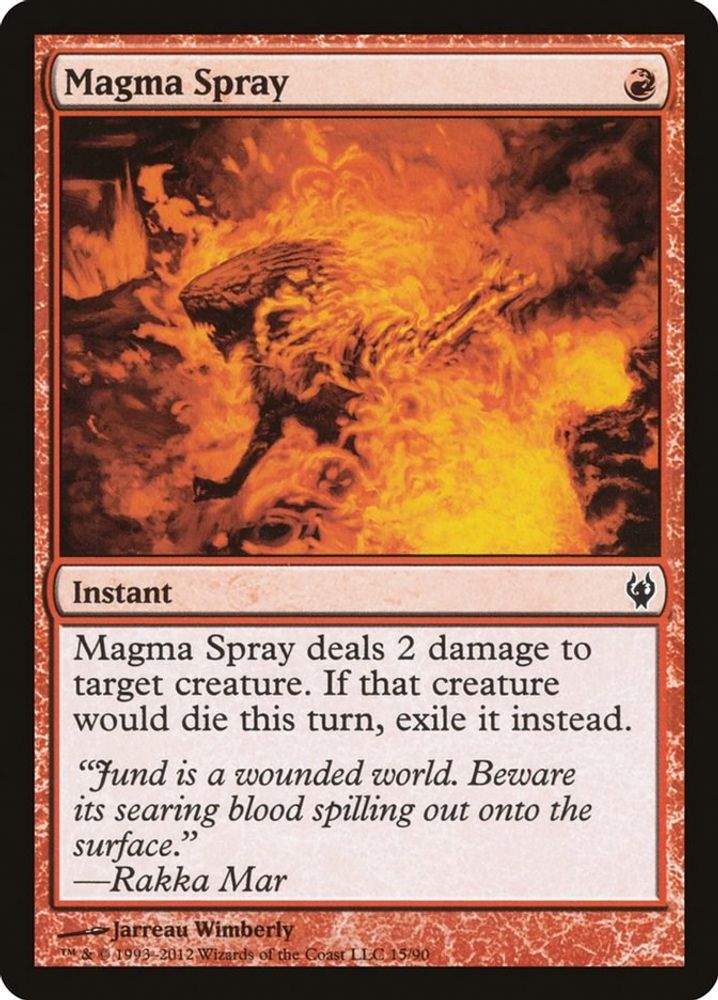 2012 Magic: The Gathering: Duel Decks: Izzet vs. Golgari (DDJ) - Magma Spray (#15, Common) (, Near Mint)