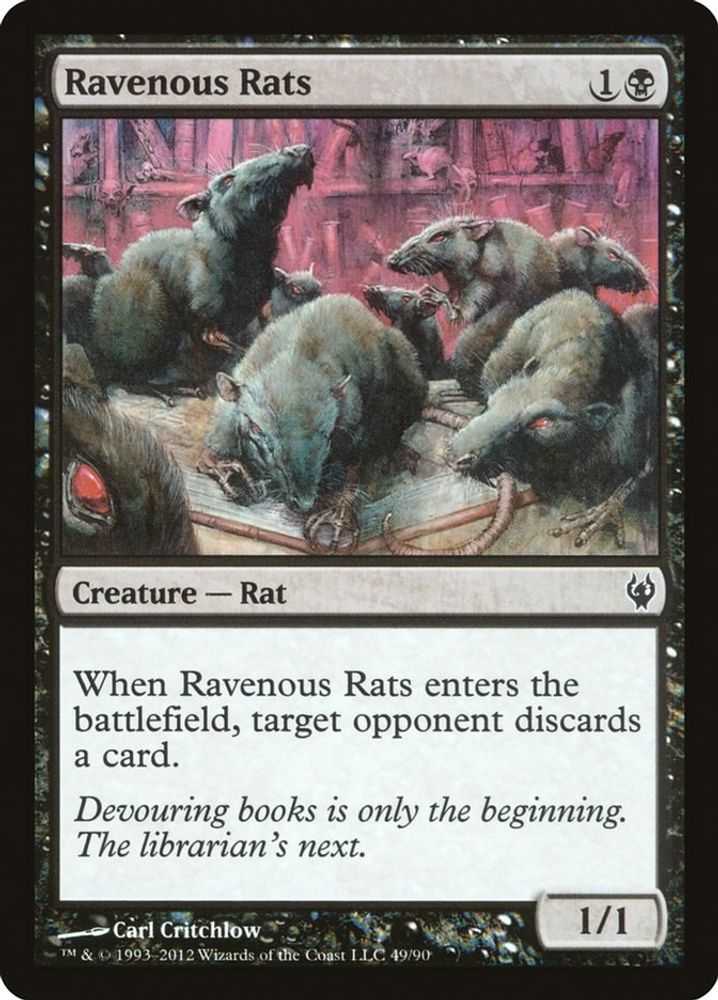 2012 Magic: The Gathering: Duel Decks: Izzet vs. Golgari (DDJ) - Ravenous Rats (#49, Common) (, Near Mint)