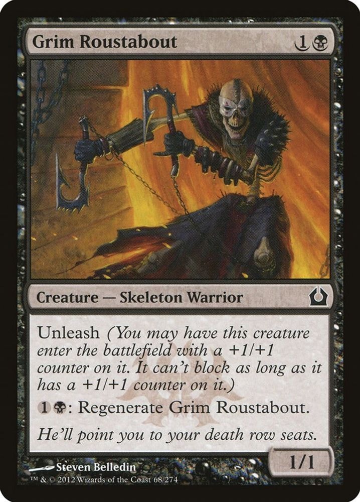 2012 Magic: The Gathering: Return to Ravnica (RTR) - Grim Roustabout (#68, Common) (, Near Mint)