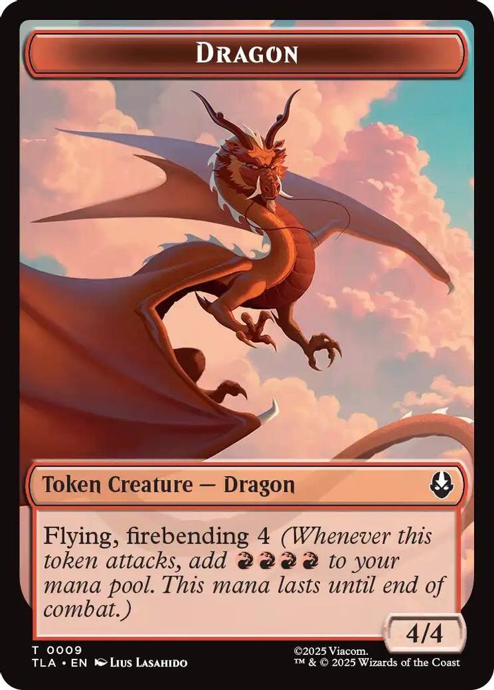 2025 Magic: The Gathering: Avatar: The Last Airbender (TLA) - Dragon Food 0019 Double Sided Token (#9 // 19, T) (, Near Mint)