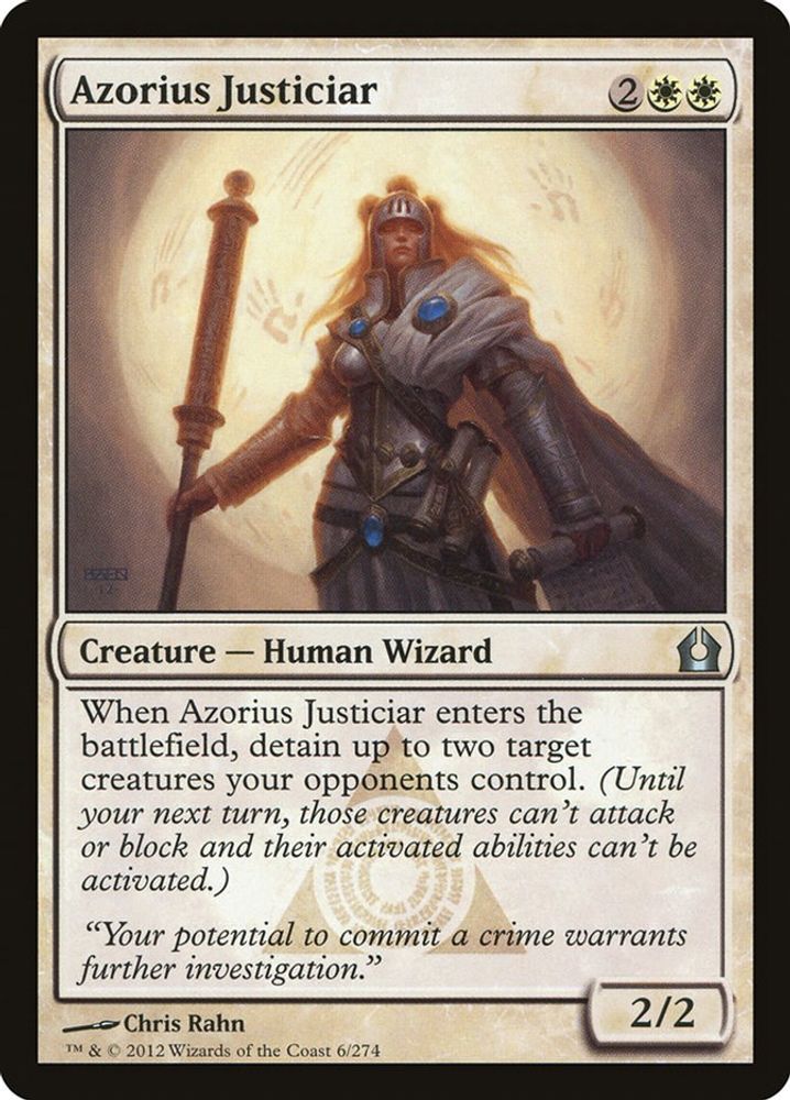 2012 Magic: The Gathering: Return to Ravnica (RTR) - Azorius Justiciar (#6, Uncommon) (, Near Mint)