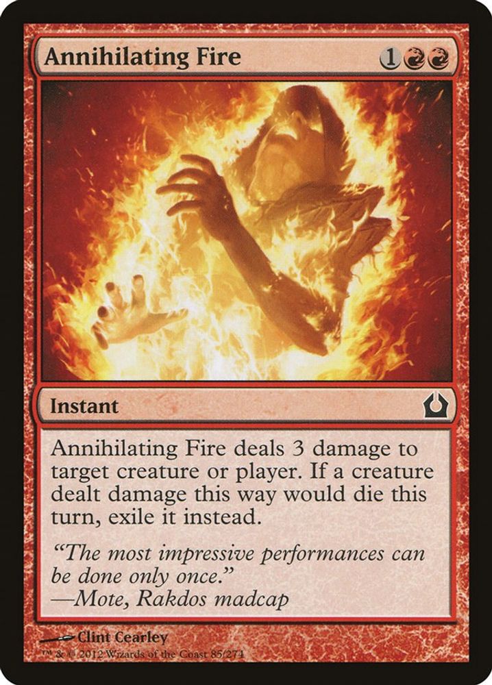 2012 Magic: The Gathering: Return to Ravnica (RTR) - Annihilating Fire (#85, Common) (, Near Mint)