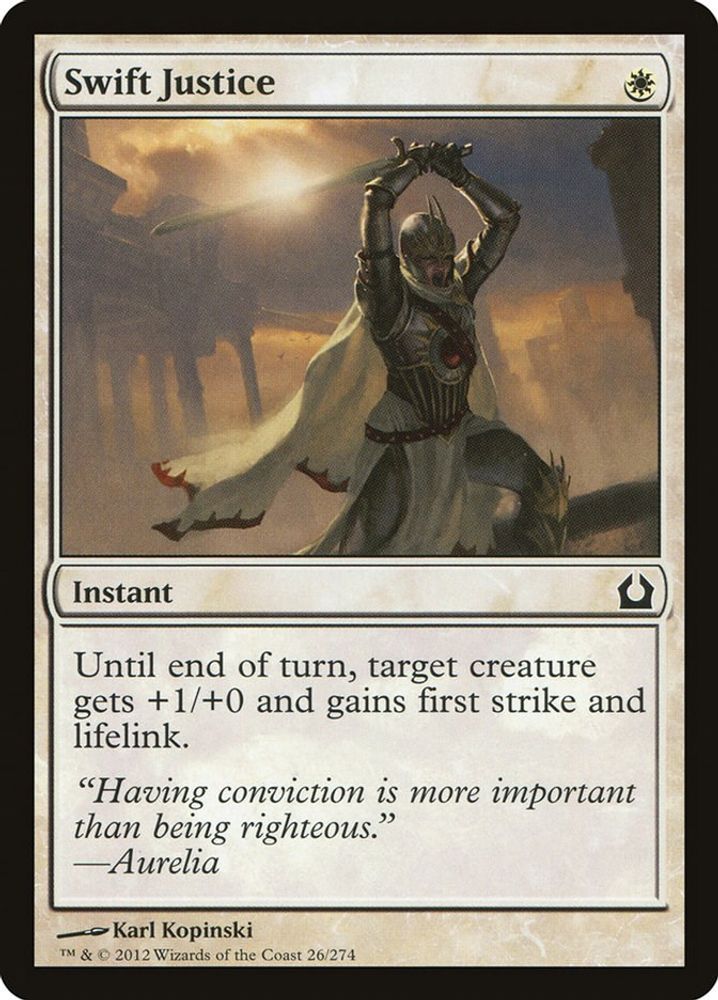 2012 Magic: The Gathering: Return to Ravnica (RTR) - Swift Justice (#26, Common) (, Near Mint)