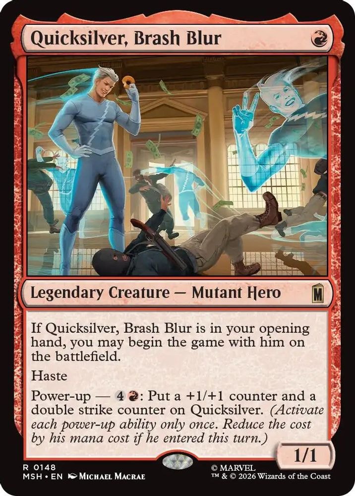 2026 Magic: The Gathering: Marvel Super Heroes (MSH) - Quicksilver, Brash Blur (#148, Rare) (, Near Mint)