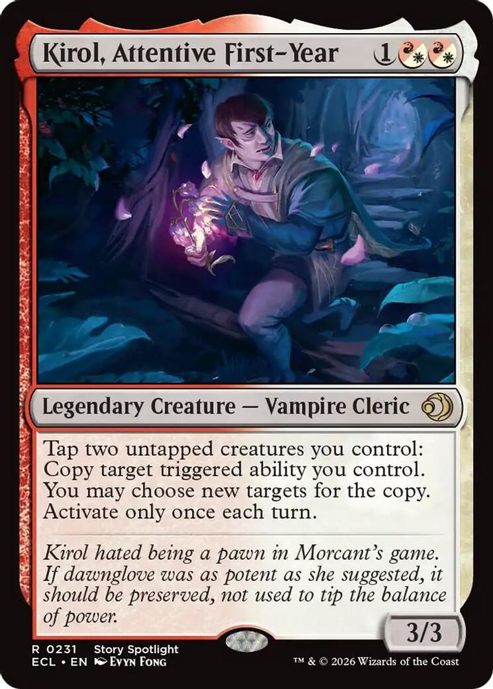 2026 Magic: The Gathering: Lorwyn Eclipsed (ECL) - Kirol Attentive First Year (#231, Rare) (, Near Mint)