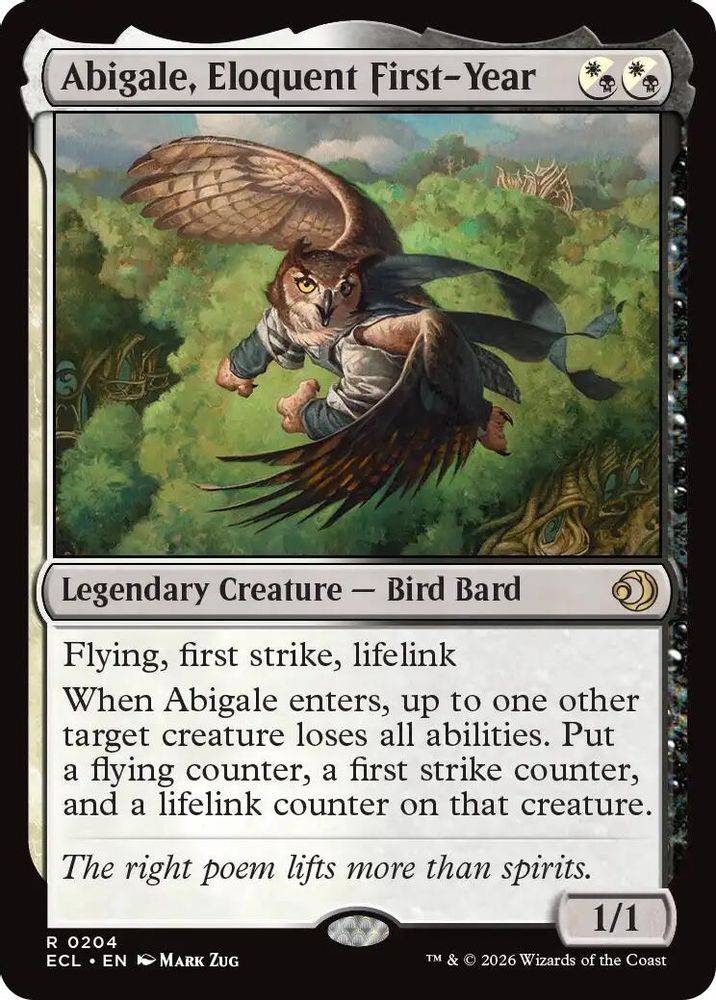 2026 Magic: The Gathering: Lorwyn Eclipsed (ECL) - Abigale Eloquent First Year (#204, Rare) (, Near Mint)