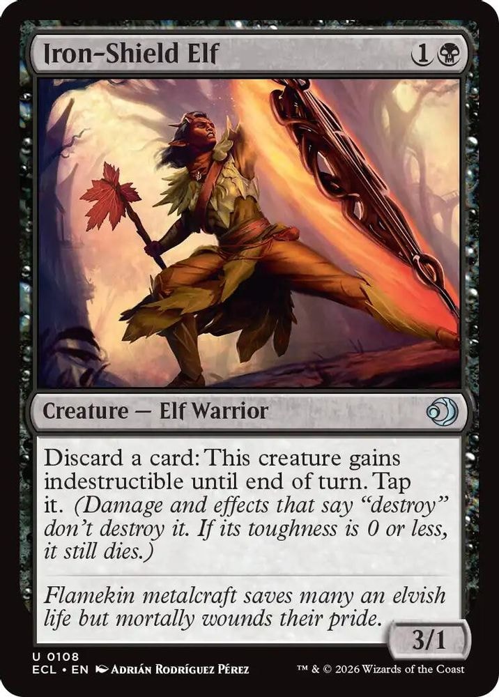 2026 Magic: The Gathering: Lorwyn Eclipsed (ECL) - Iron Shield Elf (#108, Uncommon)