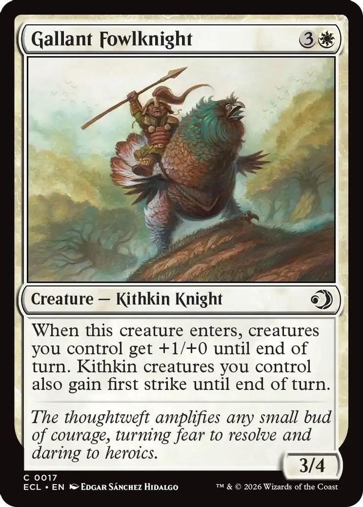 2026 Magic: The Gathering: Lorwyn Eclipsed (ECL) - Gallant Fowlknight (#17, Common)