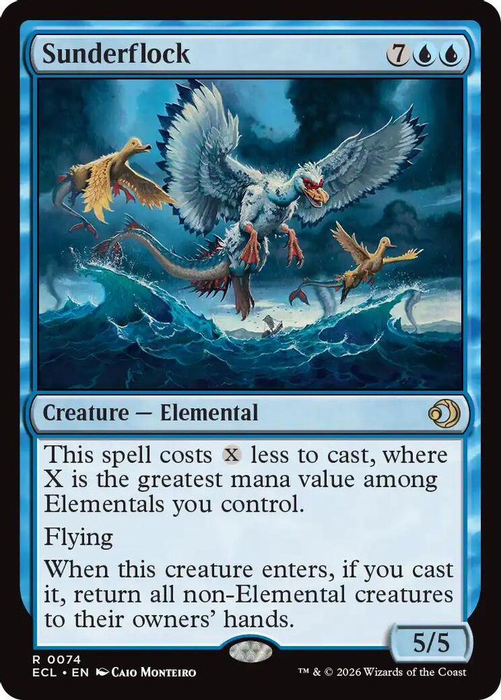 2026 Magic: The Gathering: Lorwyn Eclipsed (ECL) - Sunderflock (#74, Rare) (, Near Mint)