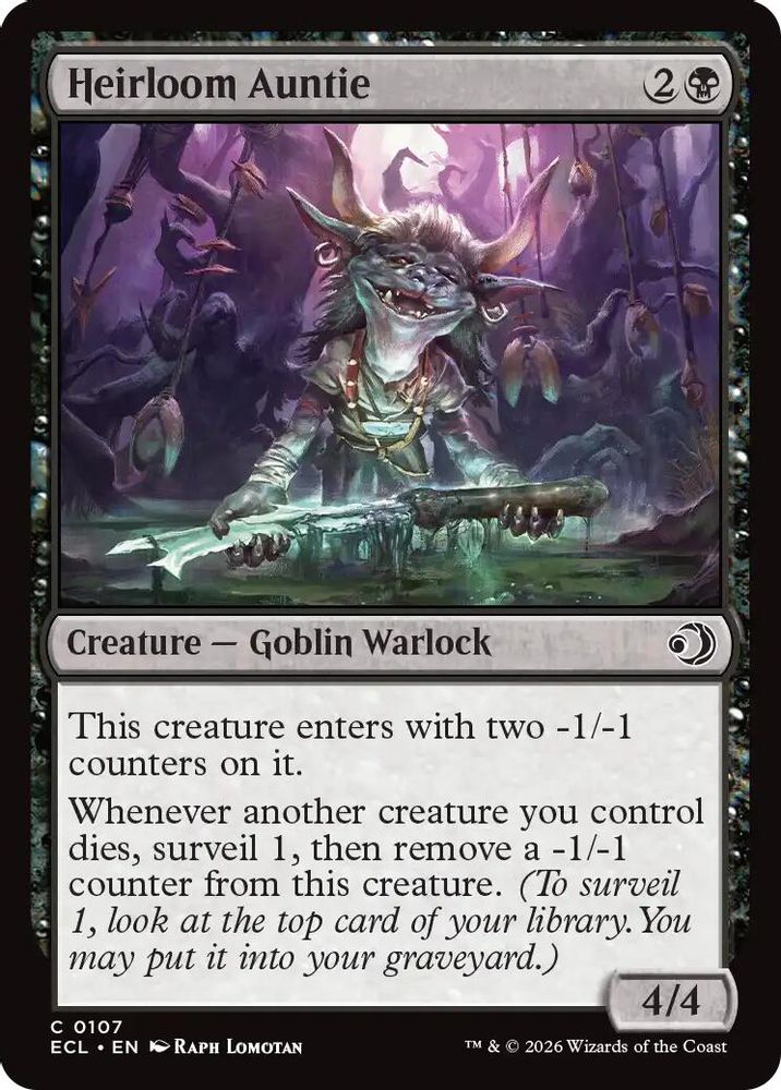 2026 Magic: The Gathering: Lorwyn Eclipsed (ECL) - Heirloom Auntie (#107, Common)