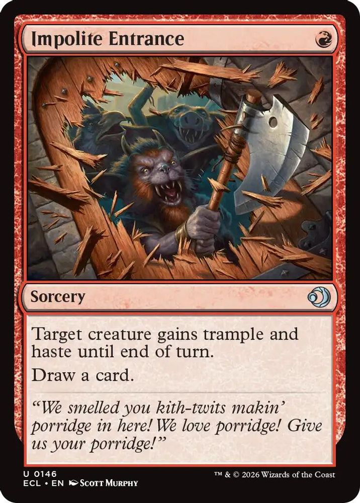 2026 Magic: The Gathering: Lorwyn Eclipsed (ECL) - Impolite Entrance (#146, Uncommon) (, Near Mint)