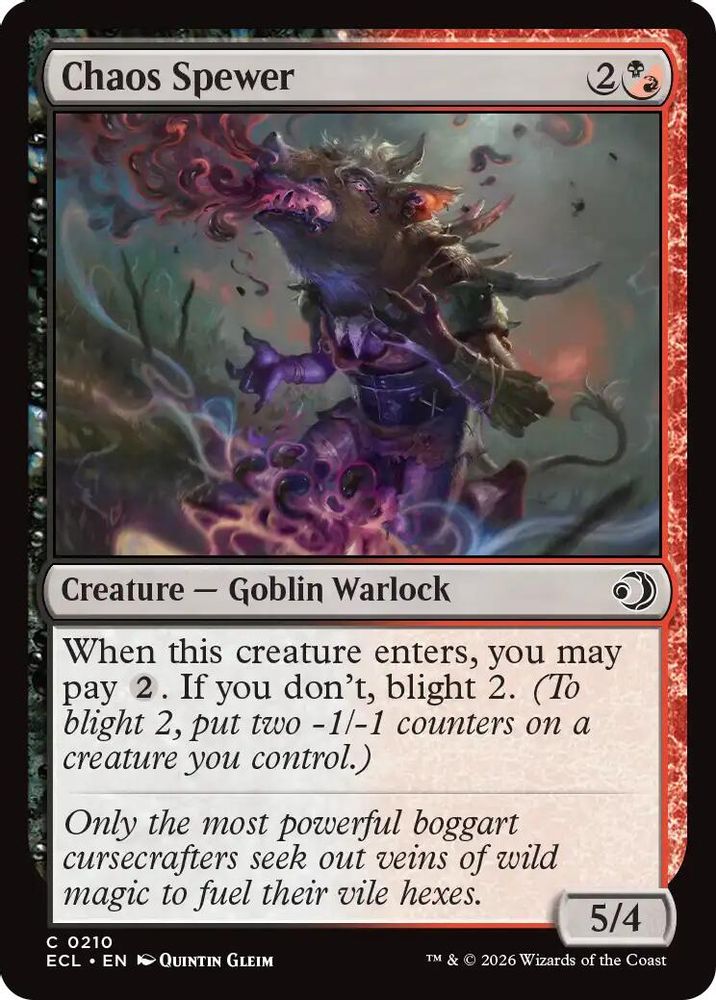 2026 Magic: The Gathering: Lorwyn Eclipsed (ECL) - Chaos Spewer (#210, Common)