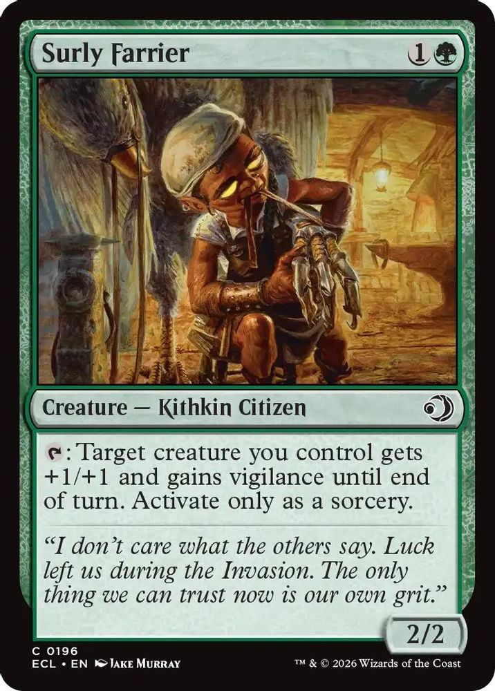 2026 Magic: The Gathering: Lorwyn Eclipsed (ECL) - Surly Farrier (#196, Common)