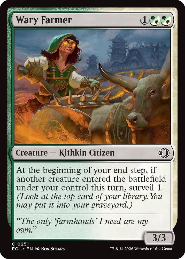 2026 Magic: The Gathering: Lorwyn Eclipsed (ECL) - Wary Farmer (#251, Common)