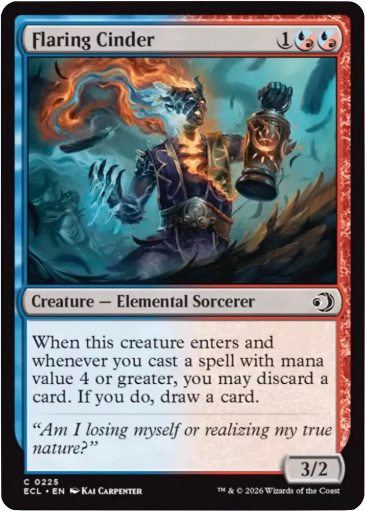 2026 Magic: The Gathering: Lorwyn Eclipsed (ECL) - Flaring Cinder (#225, Common)