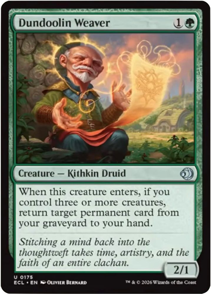 2026 Magic: The Gathering: Lorwyn Eclipsed (ECL) - Dundoolin Weaver (#175, Uncommon)