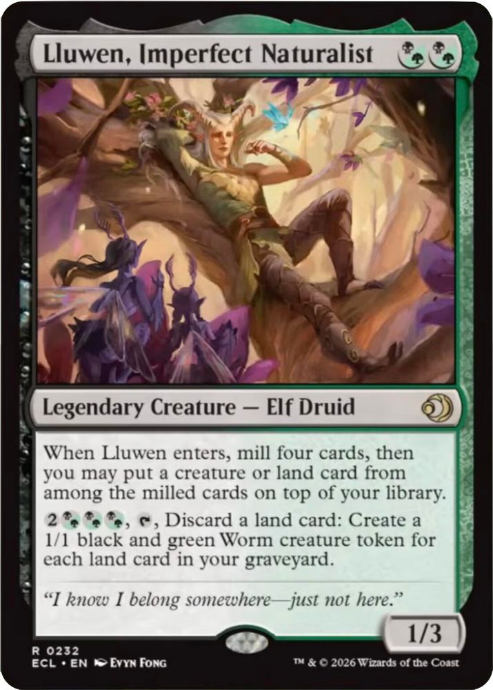 2026 Magic: The Gathering: Lorwyn Eclipsed (ECL) - Lluwen Imperfect Naturalist (#232, Rare) (, Near Mint)