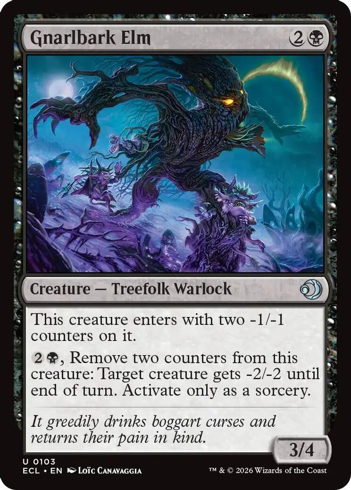 2026 Magic: The Gathering: Lorwyn Eclipsed (ECL) - Gnarlbark Elm (#103, Uncommon)