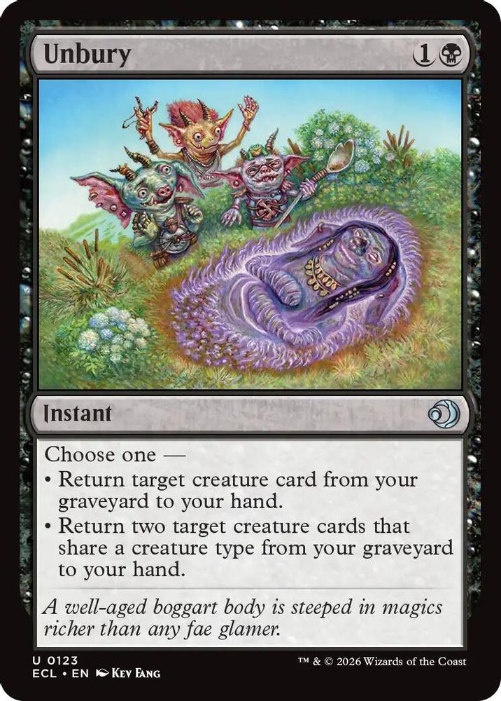 2026 Magic: The Gathering: Lorwyn Eclipsed (ECL) - Unbury (#123, Uncommon) (, Near Mint)