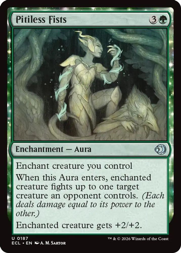 2026 Magic: The Gathering: Lorwyn Eclipsed (ECL) - Pitiless Fists (#187, Uncommon) (, Near Mint)
