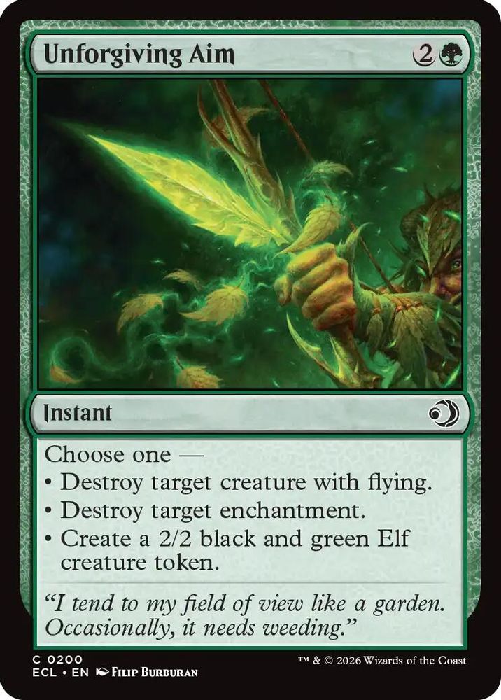 2026 Magic: The Gathering: Lorwyn Eclipsed (ECL) - Unforgiving Aim (#200, Common) (, Near Mint)