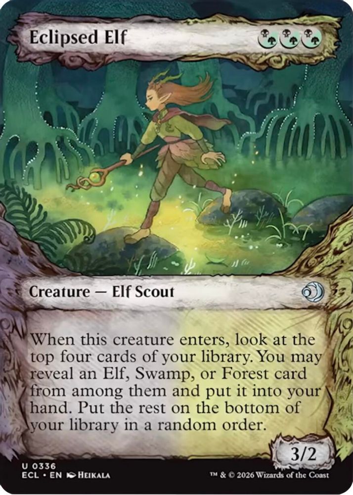 2026 Magic: The Gathering: Lorwyn Eclipsed (ECL) - Eclipsed Elf Showcase (#336, Uncommon) (, Near Mint)