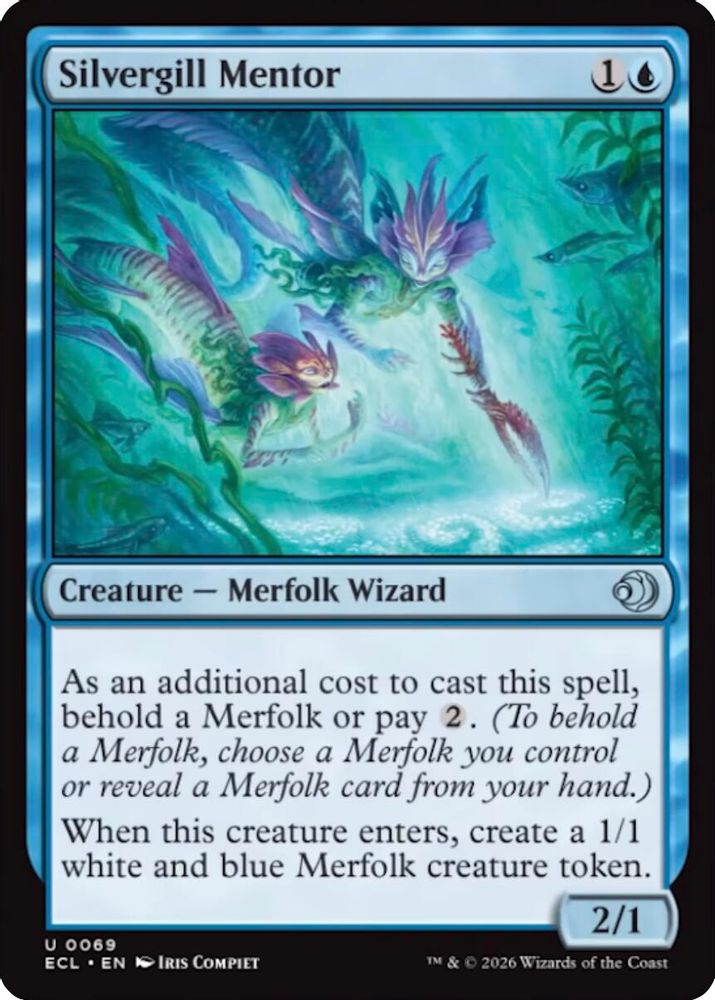 2026 Magic: The Gathering: Lorwyn Eclipsed (ECL) - Silvergill Mentor (#69, Uncommon) (, Near Mint)