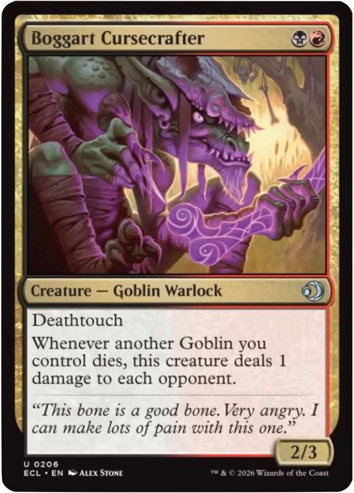 2026 Magic: The Gathering: Lorwyn Eclipsed (ECL) - Boggart Cursecrafter (#206, Uncommon)