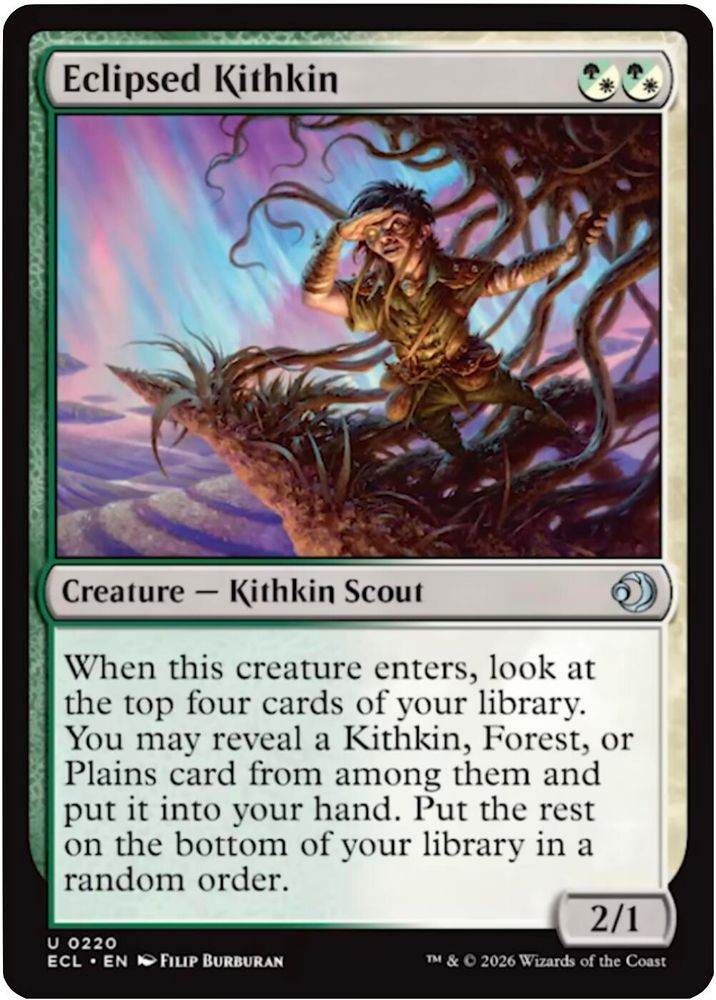 2026 Magic: The Gathering: Lorwyn Eclipsed (ECL) - Eclipsed Kithkin (#220, Uncommon)