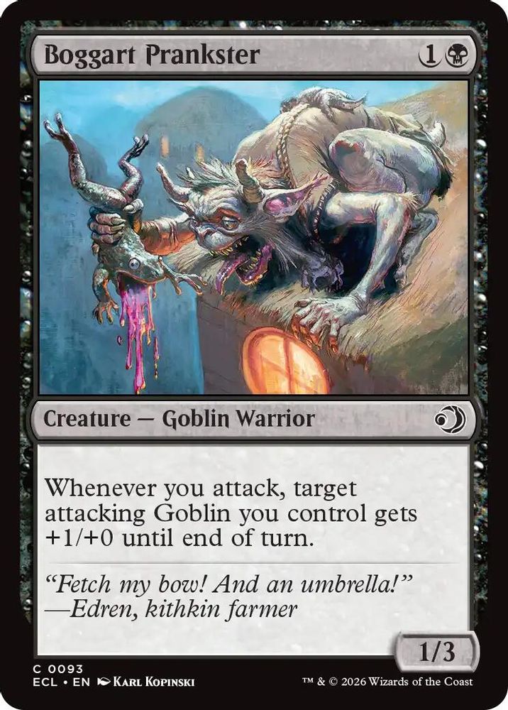 2026 Magic: The Gathering: Lorwyn Eclipsed (ECL) - Boggart Prankster (#93, Common)