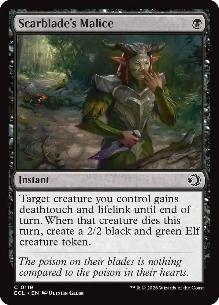 2026 Magic: The Gathering: Lorwyn Eclipsed (ECL) - Scarblades Malice (#119, Common)