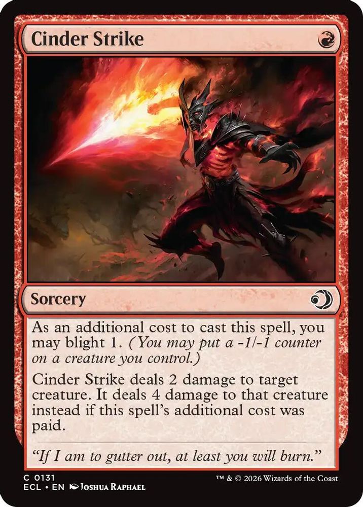 2026 Magic: The Gathering: Lorwyn Eclipsed (ECL) - Cinder Strike (#131, Common)