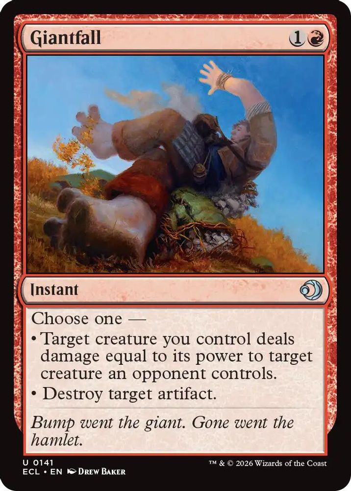 2026 Magic: The Gathering: Lorwyn Eclipsed (ECL) - Giantfall (#141, Uncommon) (, Near Mint)