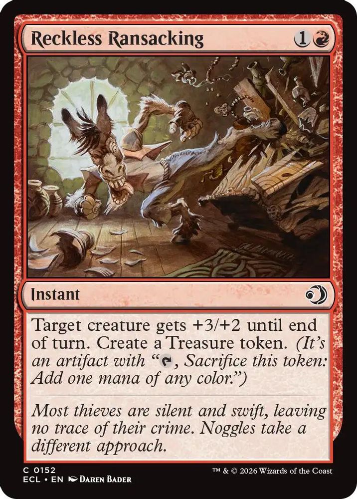 2026 Magic: The Gathering: Lorwyn Eclipsed (ECL) - Reckless Ransacking (#152, Common)