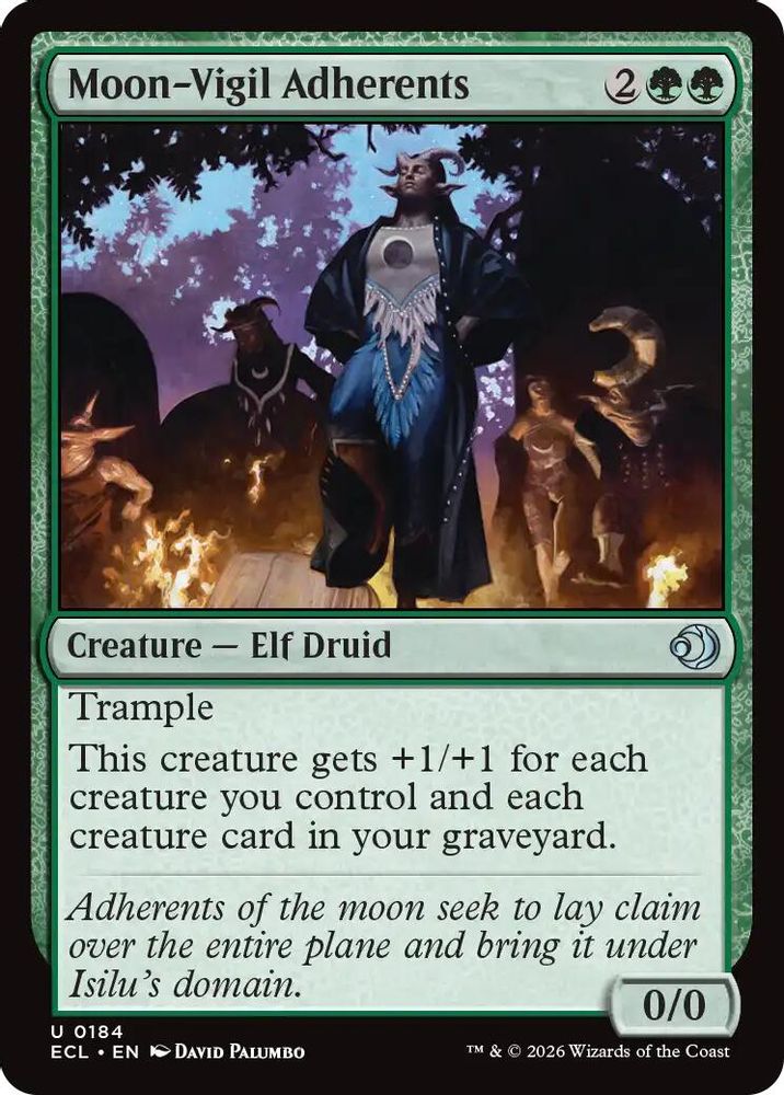 2026 Magic: The Gathering: Lorwyn Eclipsed (ECL) - Moon Vigil Adherents (#184, Uncommon)