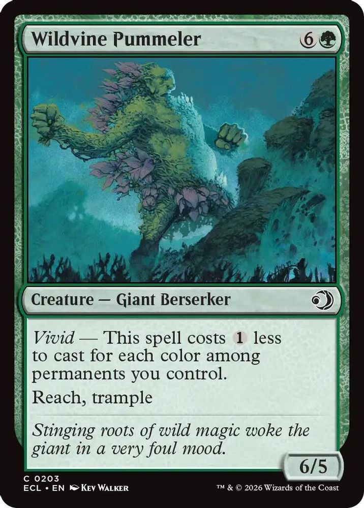 2026 Magic: The Gathering: Lorwyn Eclipsed (ECL) - Wildvine Pummeler (#203, Common)