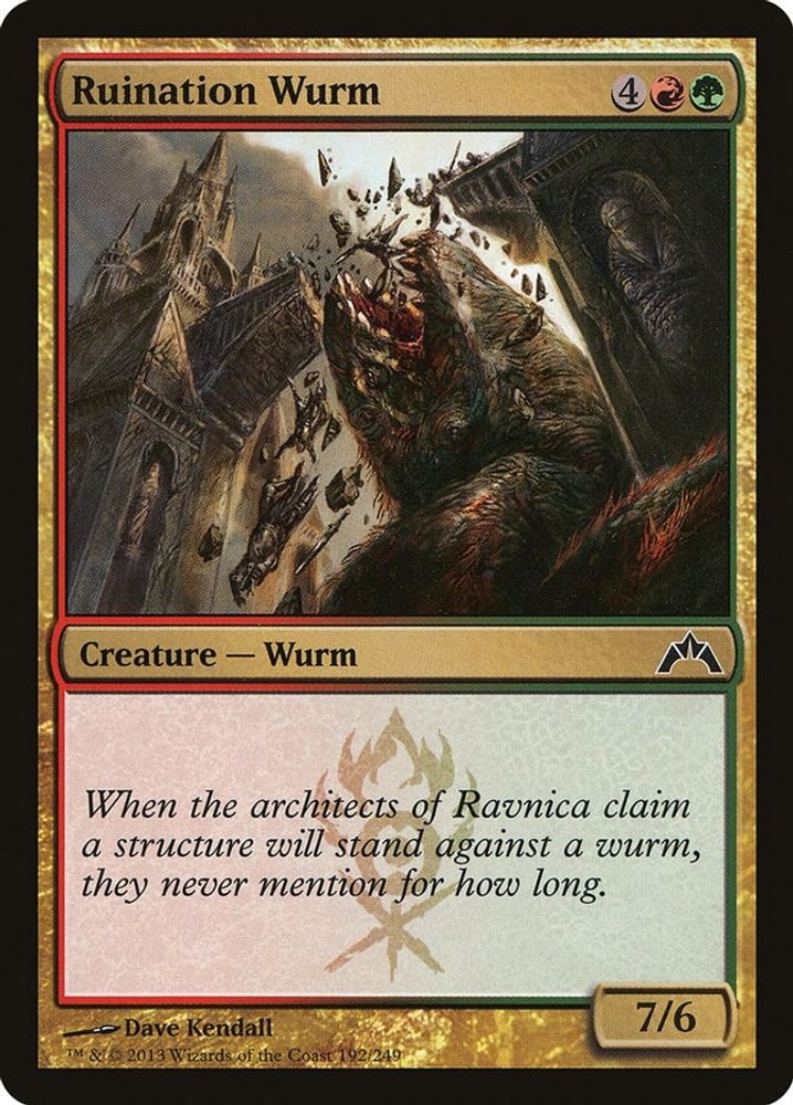 2013 Magic: The Gathering: Gatecrash (GTC) - Ruination Wurm (#192, Common) (, Near Mint)