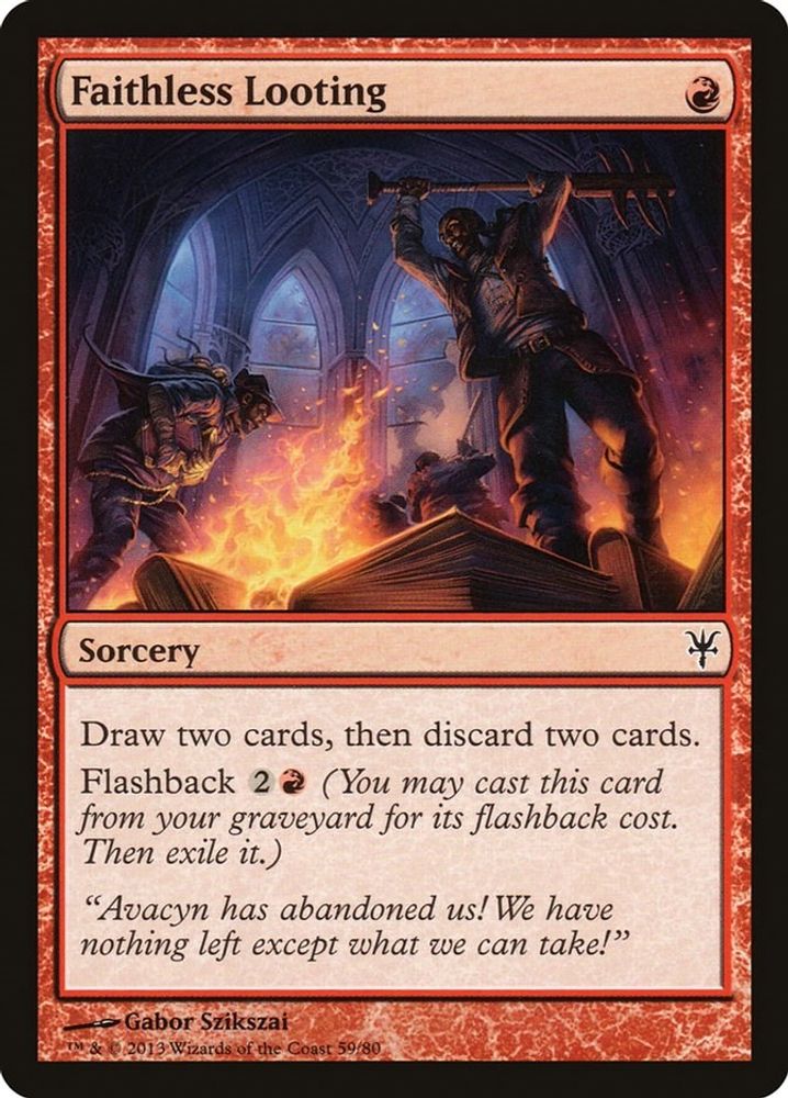 2013 Magic: The Gathering: Duel Decks: Sorin vs. Tibalt (DDK) - Faithless Looting (#59, Common) (, Near Mint)