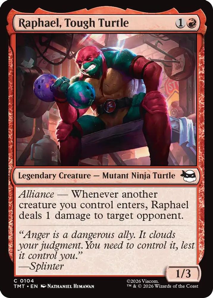 2026 Magic: The Gathering: Teenage Mutant Ninja Turtles (TMT) - Raphael Tough Turtle (#104, Common) (, Near Mint)