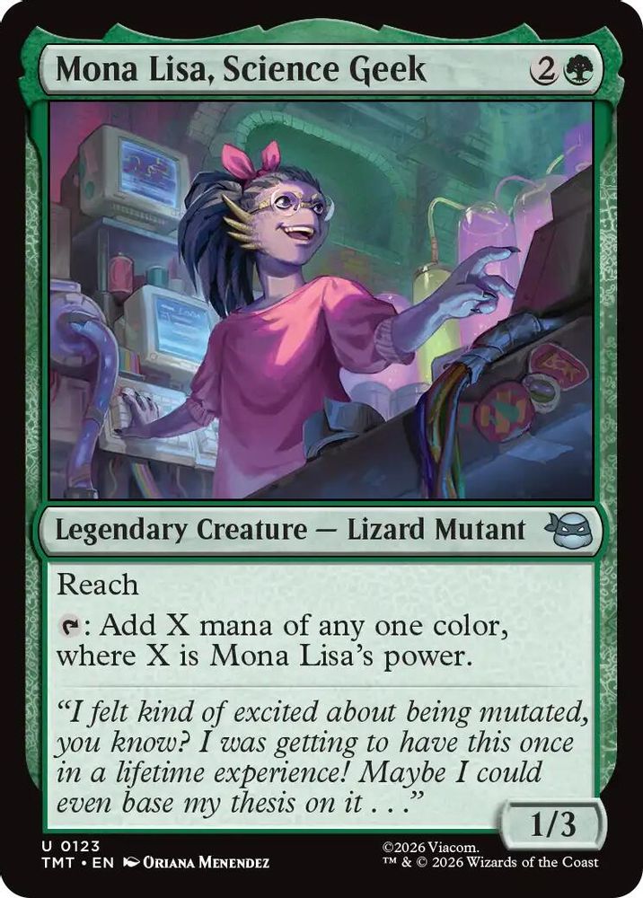 2026 Magic: The Gathering: Teenage Mutant Ninja Turtles (TMT) - Mona Lisa Science Geek (#123, Uncommon) (, Near Mint)