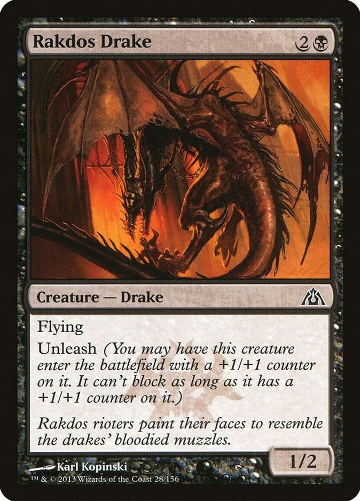 2013 Magic: The Gathering: Dragon's Maze (DGM) - Rakdos Drake (#28, Common) (, Near Mint)