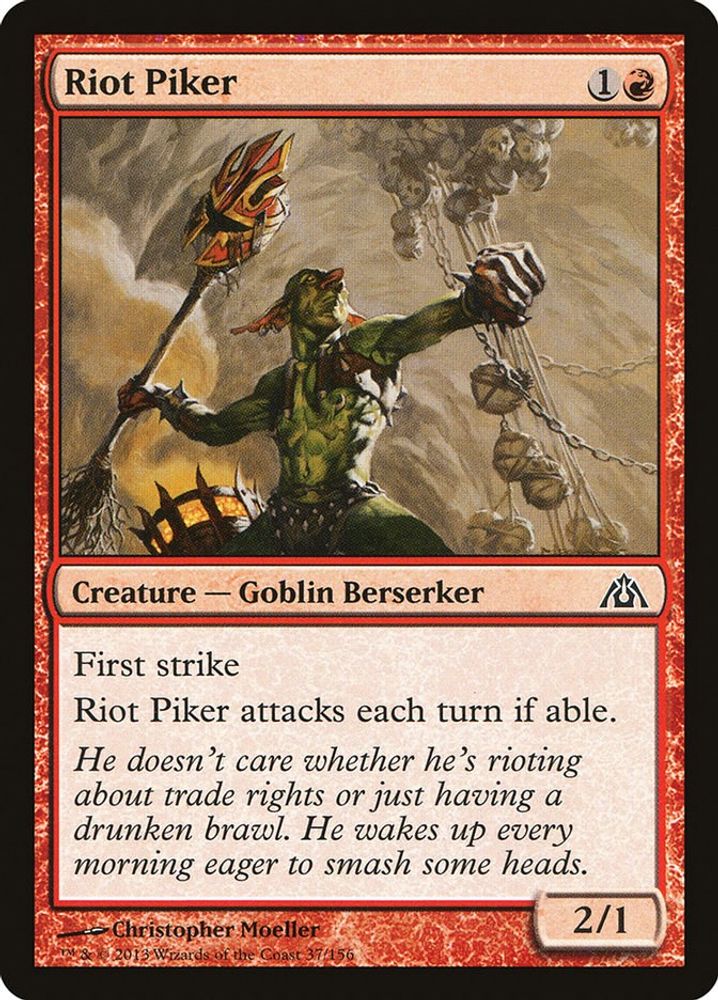 2013 Magic: The Gathering: Dragon's Maze (DGM) - Riot Piker (#37, Common) (, Near Mint)