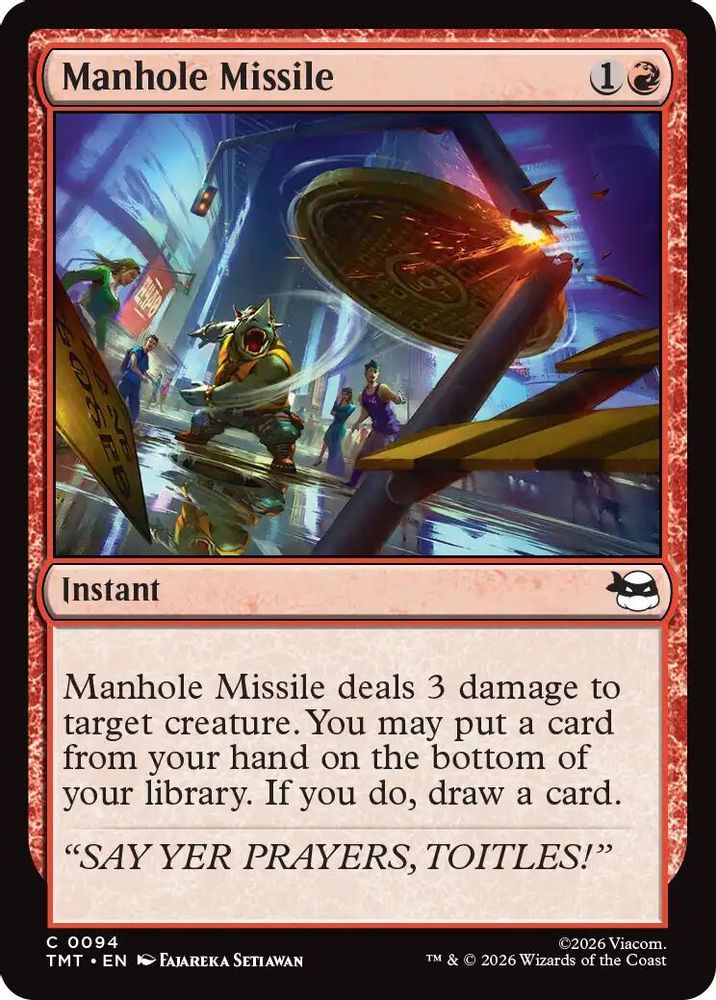 2026 Magic: The Gathering: Teenage Mutant Ninja Turtles (TMT) - Manhole Missile (#94, Common)