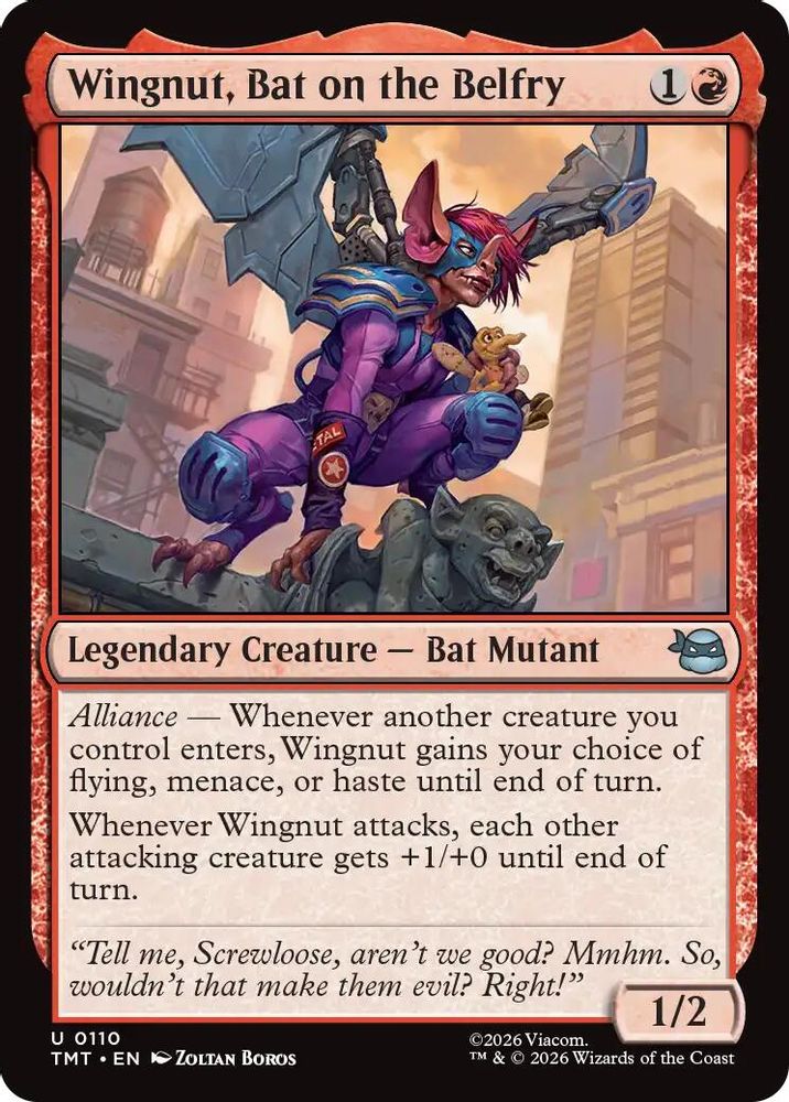 2026 Magic: The Gathering: Teenage Mutant Ninja Turtles (TMT) - Wingnut Bat on the Belfry (#110, Uncommon) (Foil, Near Mint)