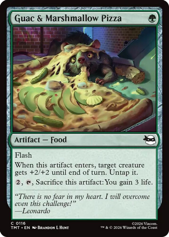 2026 Magic: The Gathering: Teenage Mutant Ninja Turtles (TMT) - Guac and Marshmallow Pizza (#116, Common) (, Near Mint)