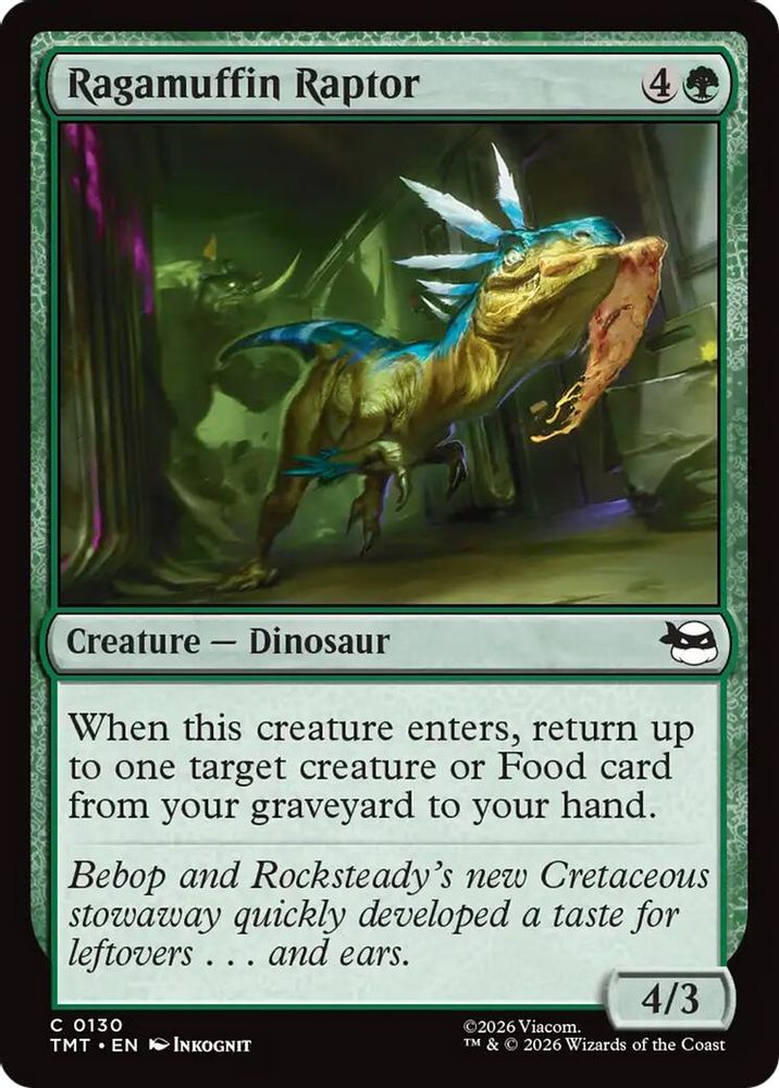 2026 Magic: The Gathering: Teenage Mutant Ninja Turtles (TMT) - Ragamuffin Raptor (#130, Common) (, Near Mint)