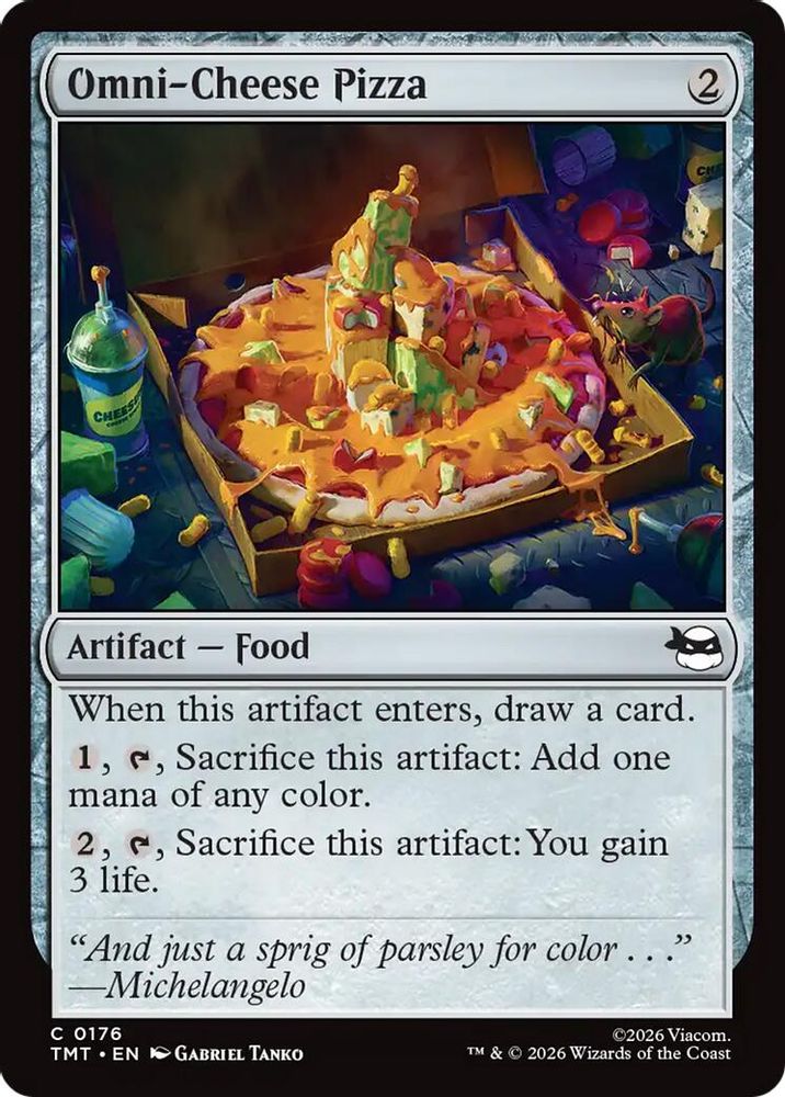 2026 Magic: The Gathering: Teenage Mutant Ninja Turtles (TMT) - Omni Cheese Pizza (#176, Common) (, Near Mint)