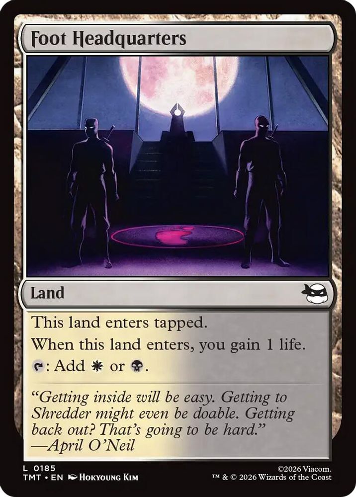 2026 Magic: The Gathering: Teenage Mutant Ninja Turtles (TMT) - Foot Headquarters (#185, Land) (Foil, Near Mint)