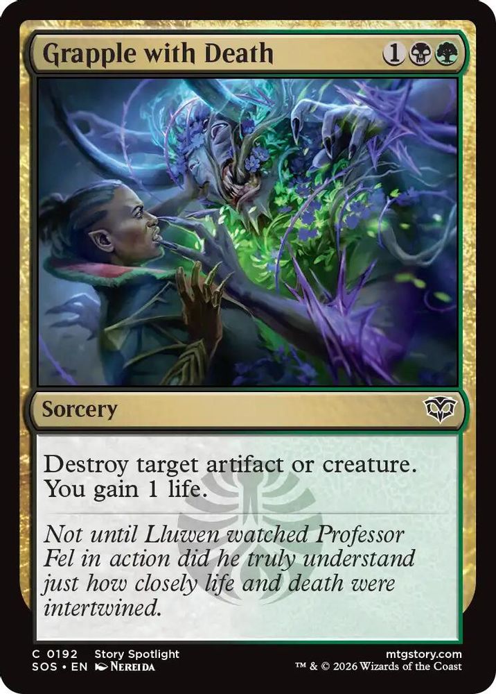 2026 Magic: The Gathering: Secrets of Strixhaven (SOS) - Grapple with Death (#192, Common) (, Near Mint)